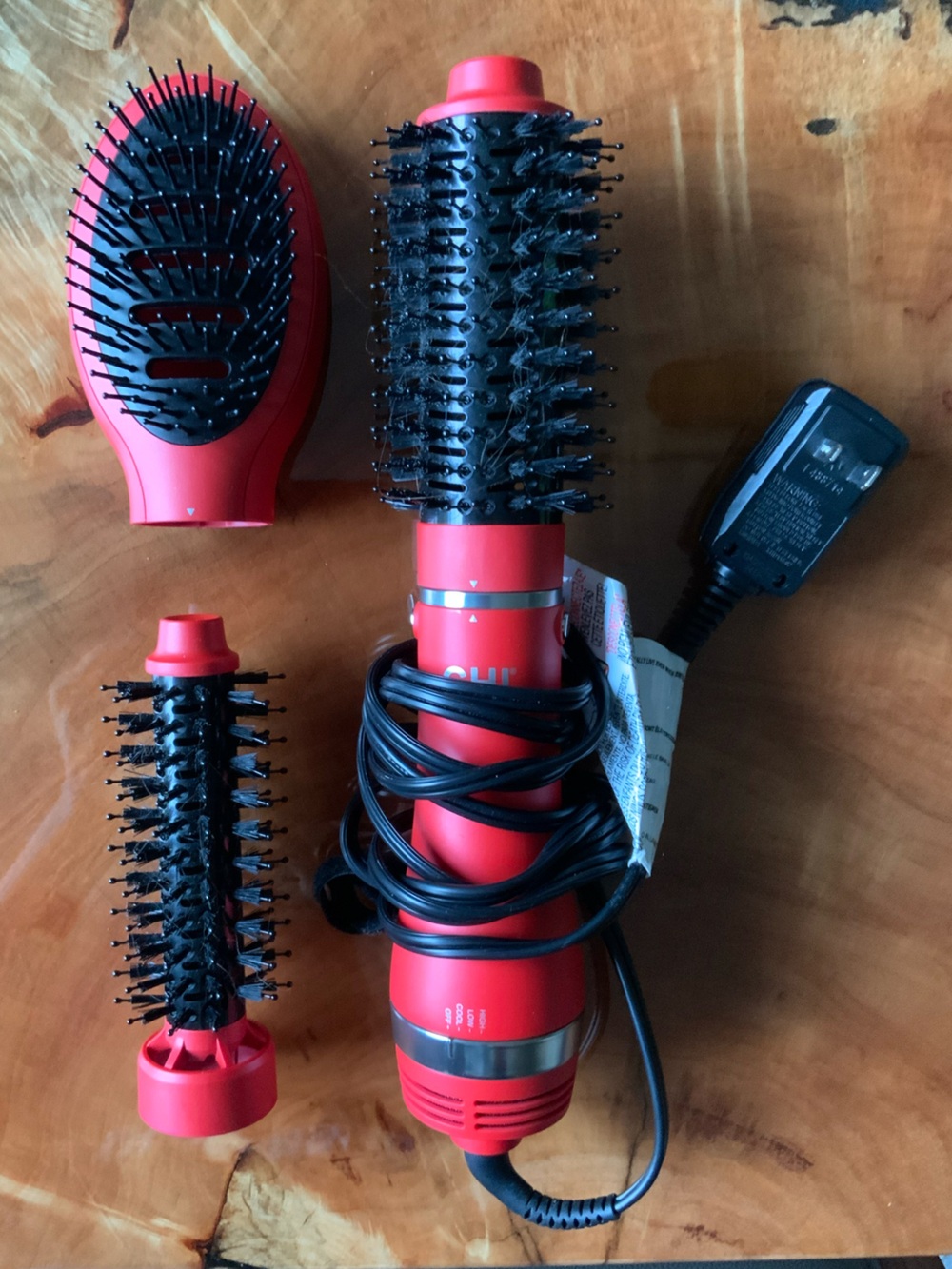 CHI Red Round 3-In-1 Blowout Brush Dryer